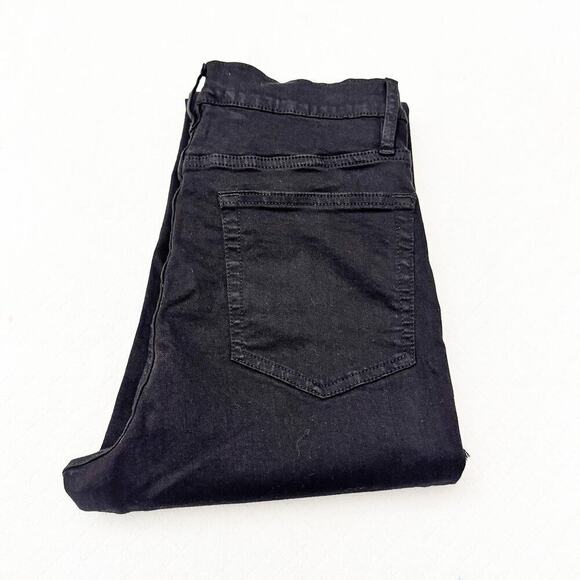 Frame Le High Flare Film Noir Black Denim Jeans Raw Edge Hem Size 30 LHF403 - Picture 1 of 8